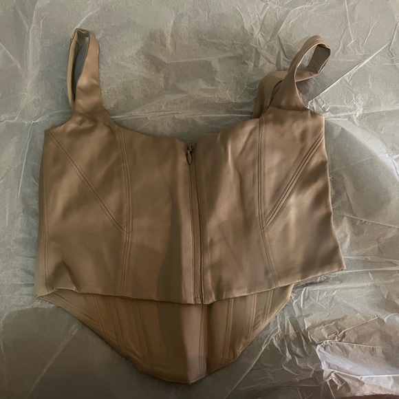 HOUSE OF CB 'Rafa' Stone Satin Longline Corset - Picture 3 of 6